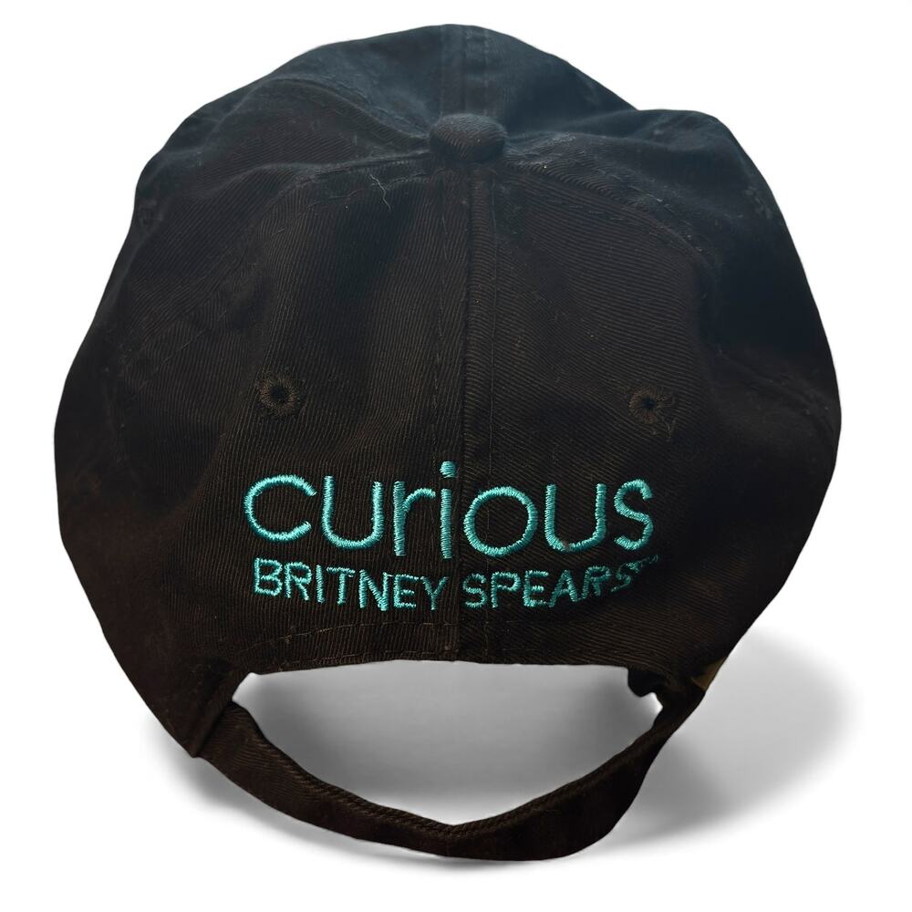 Y2K Britney Spears Curious Perfume Hat "Do You Dare?" Promo Black Strapback Cap - Picture 7 of 13